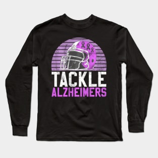 Tackle Alzheimer's Awareness Month Day Dementia Football Long Sleeve T-Shirt